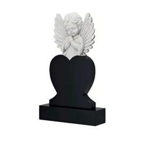 Памятник барельеф Ангелок на сердце 2