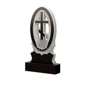 Памятник барельеф Крест в овале