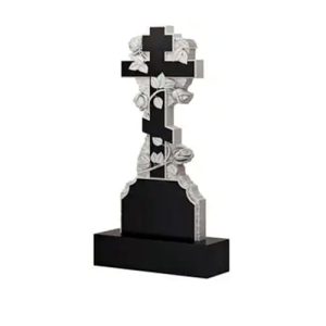 Памятник барельеф крест выпиленный с розами