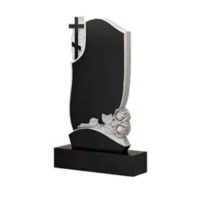 Памятник барельеф с крестом и розами 2