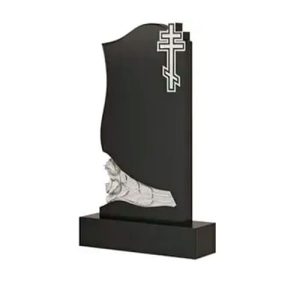 Памятник барельеф с резными розами и крестом